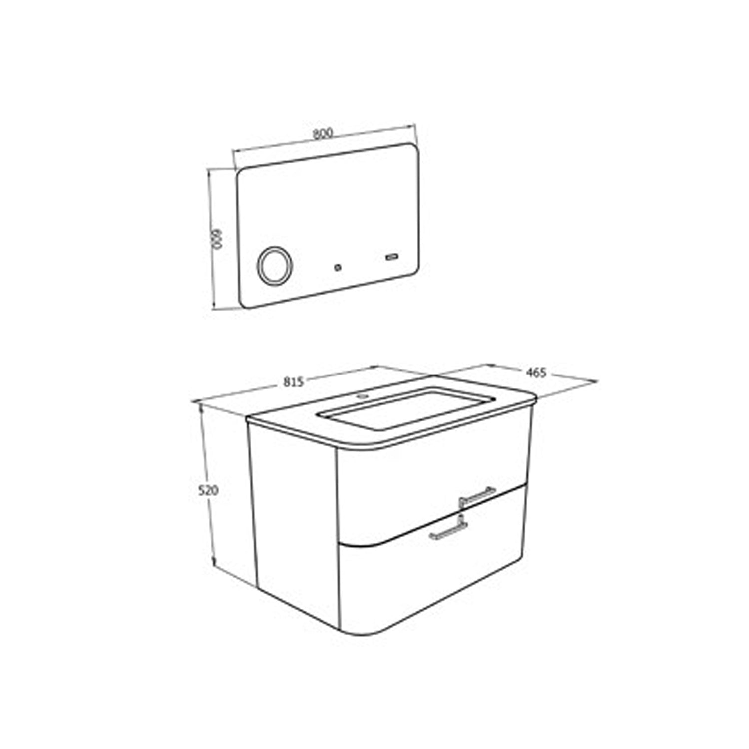  specchio e lampada cm 80- Cubi&Co modello Mood 2 Bianco Lucido by CeramicStore | Lo specialista del tuo bagno