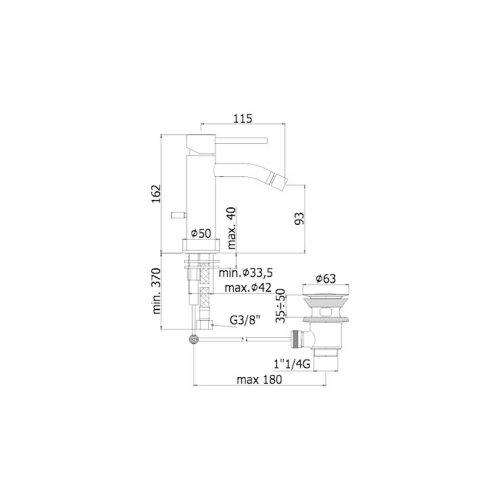  Miscelatore bidet serie Light modello LIG135NO colore nero opaco Paffoni by CeramicStore | Lo specialista del tuo bagno