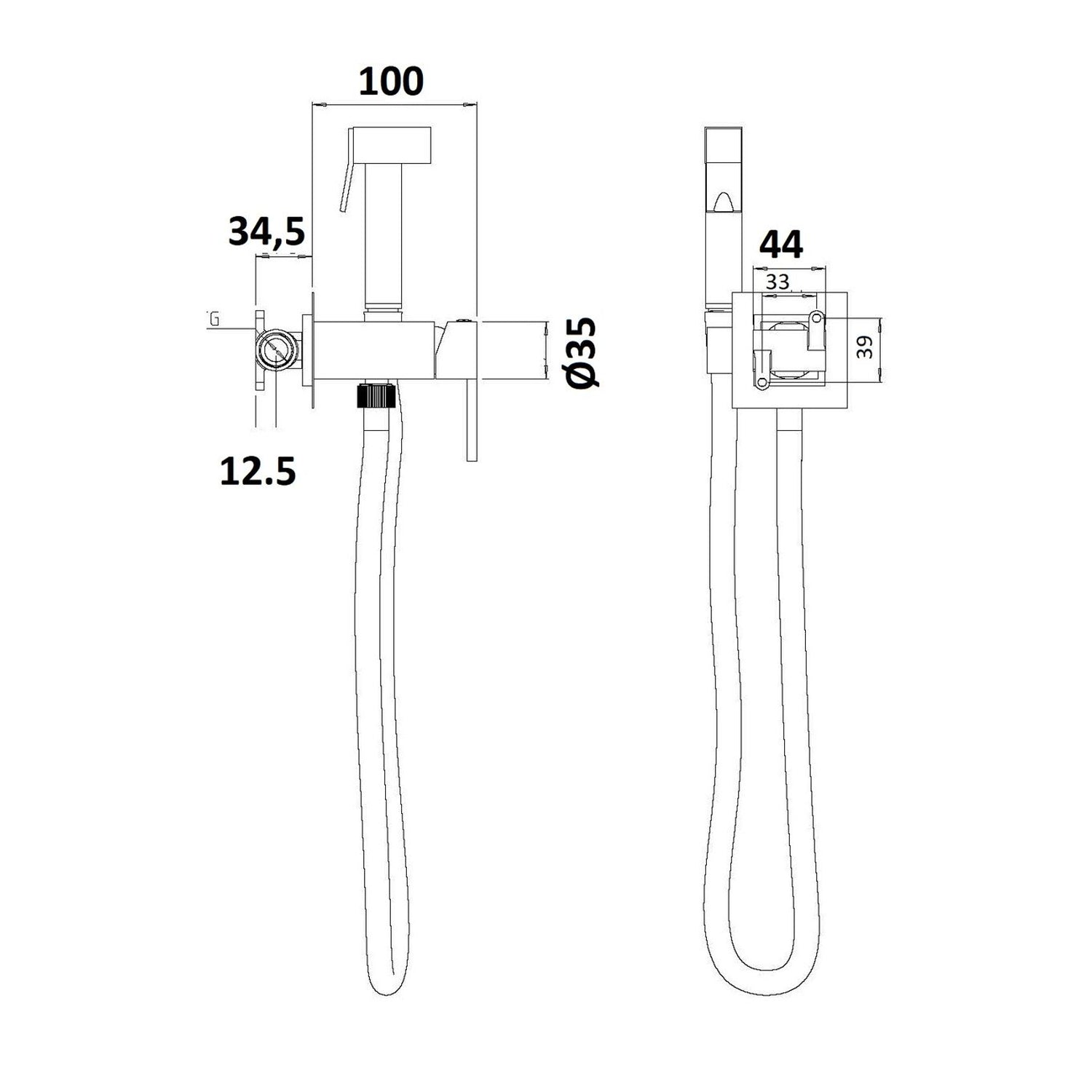 Set idroscopino Square completo acqua fredda con miscelatore di Sphera 2
