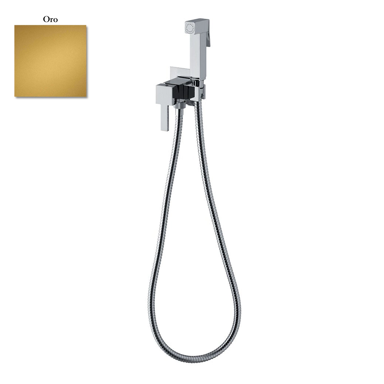 Set idroscopino Square completo acqua fredda con miscelatore oro di Sphera
