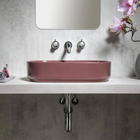 Lavabo d'appoggio ovale senza foro BathCore serie Infinity 55x36 color Bordeaux Opaco