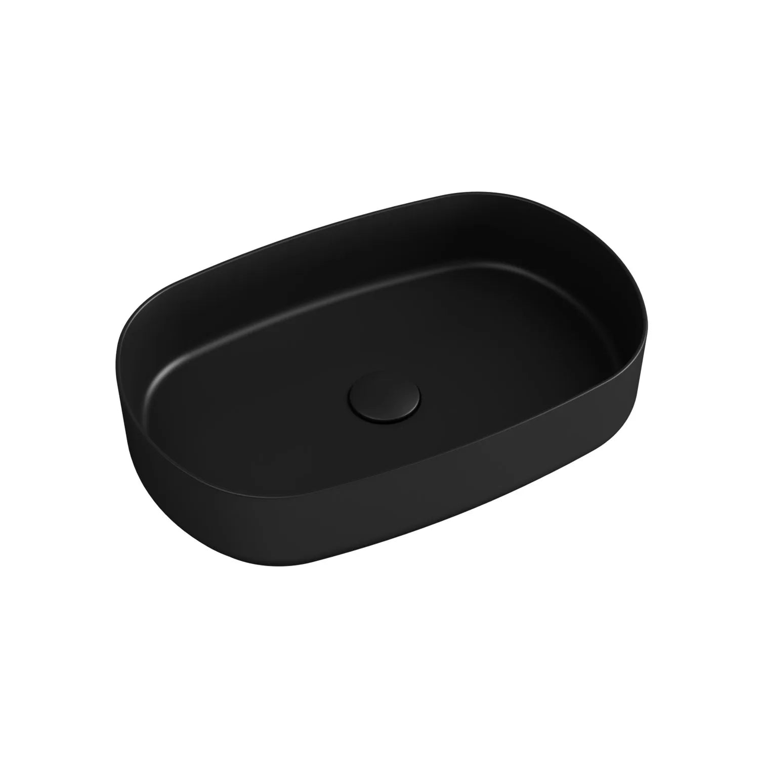 Lavabo d'appoggio ovale senza foro BathCore serie Infinity 55x36 color Nero Opaco