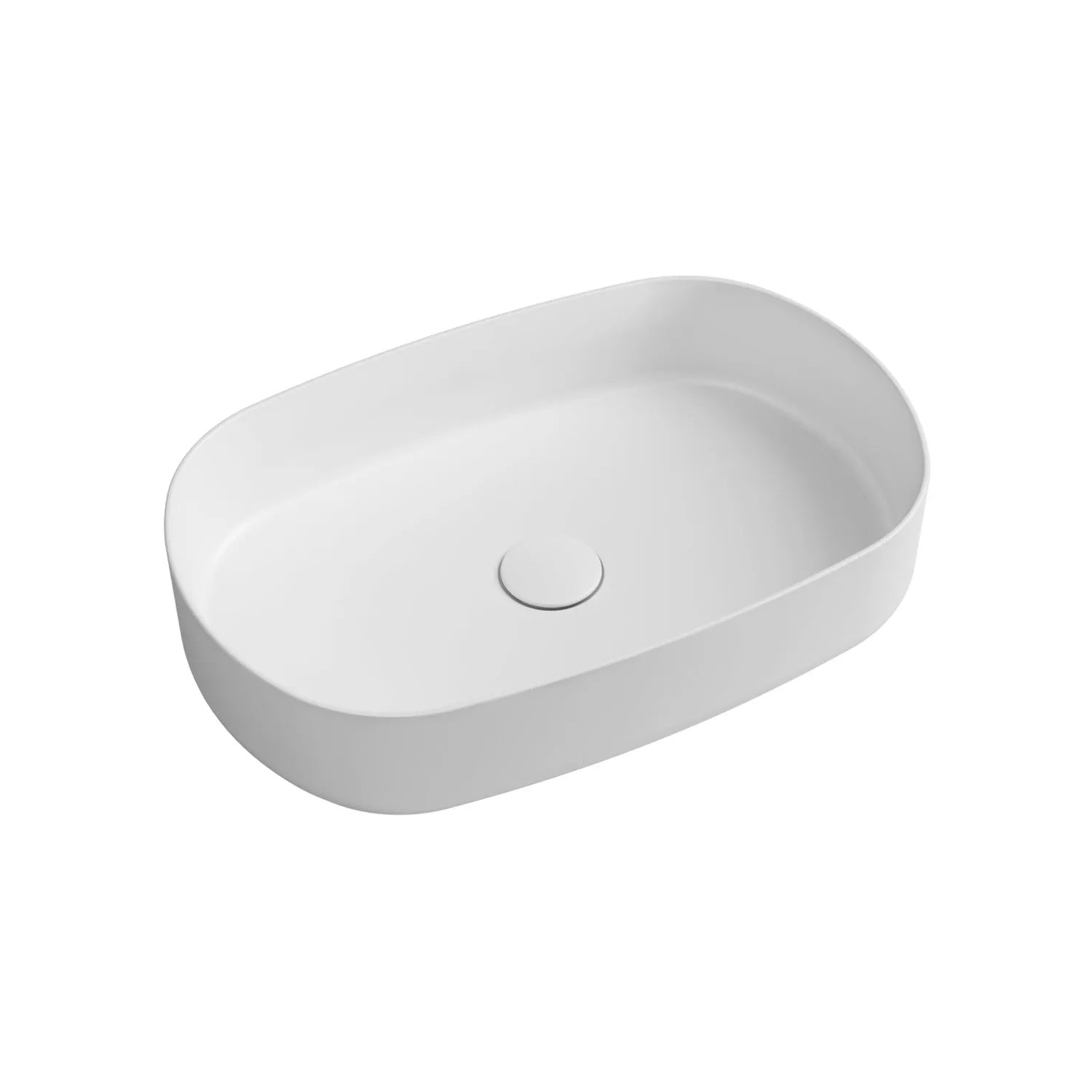 Lavabo d'appoggio ovale senza foro BathCore serie Infinity 55x36 color Bianco Opaco
