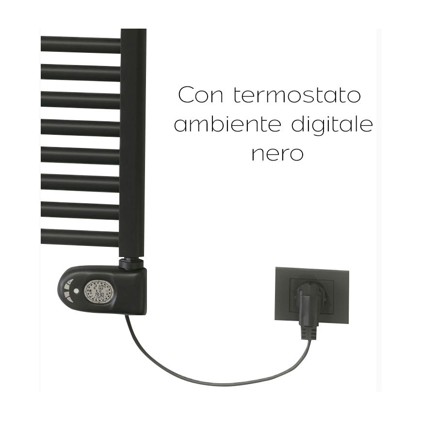 Termoarredo elettrico CSRadiators Nero opaco 1385x500 mm con termostato digitale Potenza 700 W 2