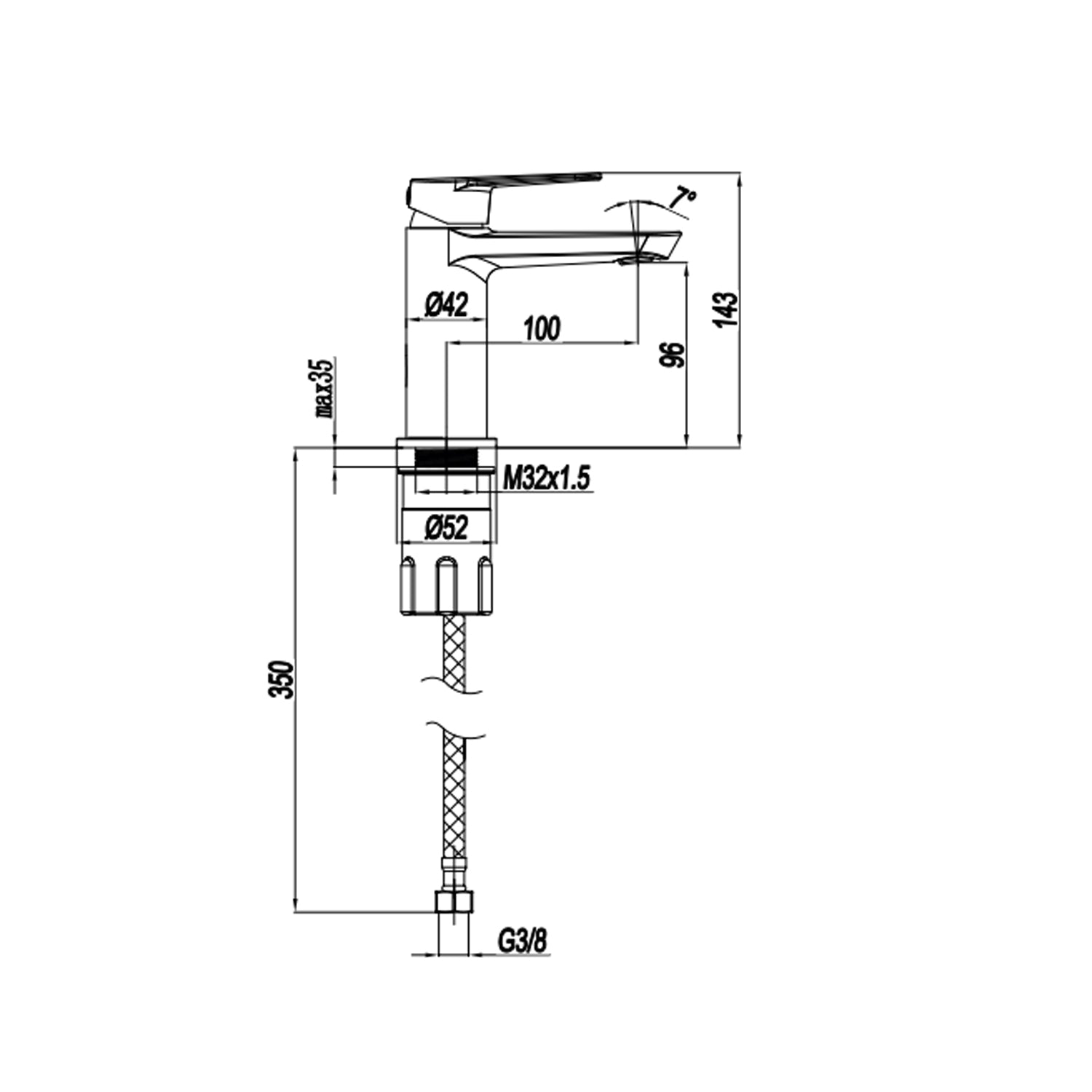 Miscelatore monocomando lavabo RubiFlux serie Ampra - Cromo 4