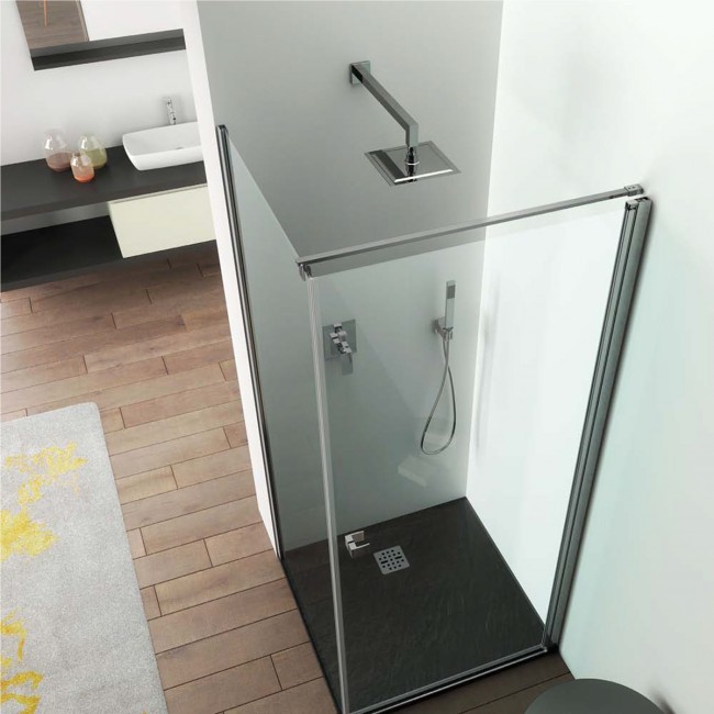 Parete fissa da 75 cm per porta doccia battente e soffietto modelli Kronos e Rea di Vanita Docce in Cristallo Trasparente 6 mm 3