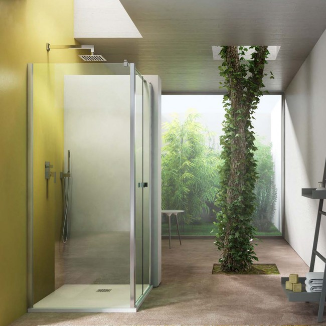 Parete fissa da 80 cm per porta doccia battente e soffietto modelli Kronos e Rea di Vanita Docce in Cristallo Trasparente 6 mm 3