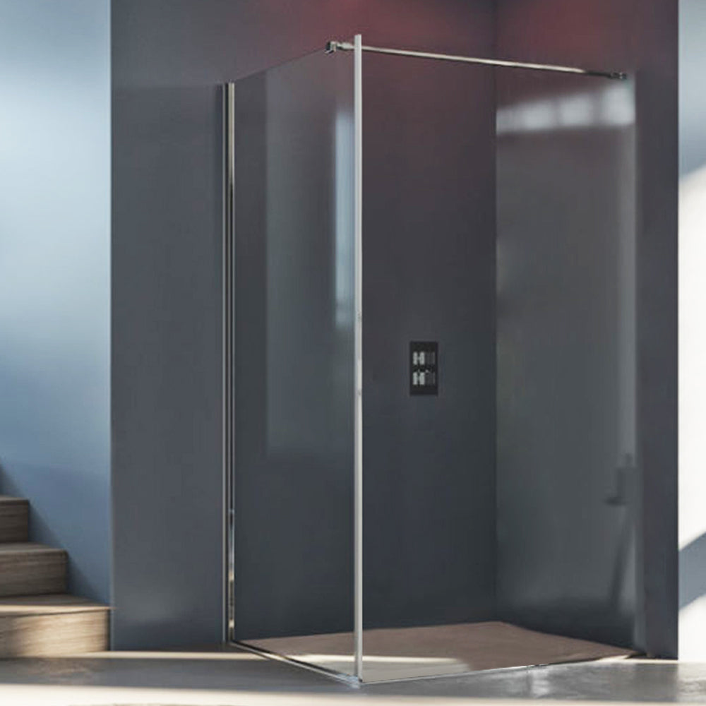 Parete fissa da 100 cm per porta doccia battente e soffietto modelli Kronos e Rea di Vanita Docce in Cristallo Trasparente 6 mm