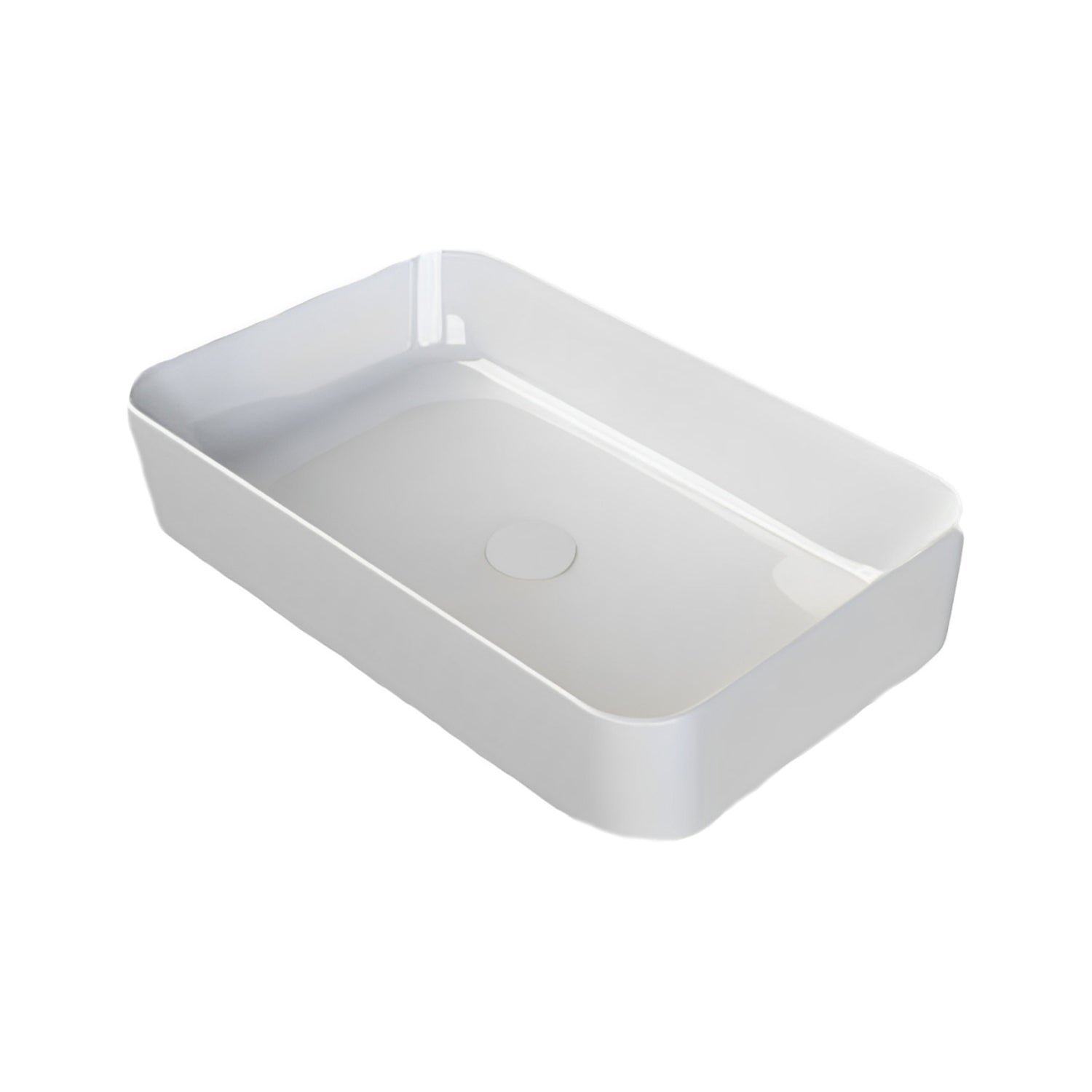 Lavabo da appoggio rettangolare BathCore 60x38 cm - Bianco lucido