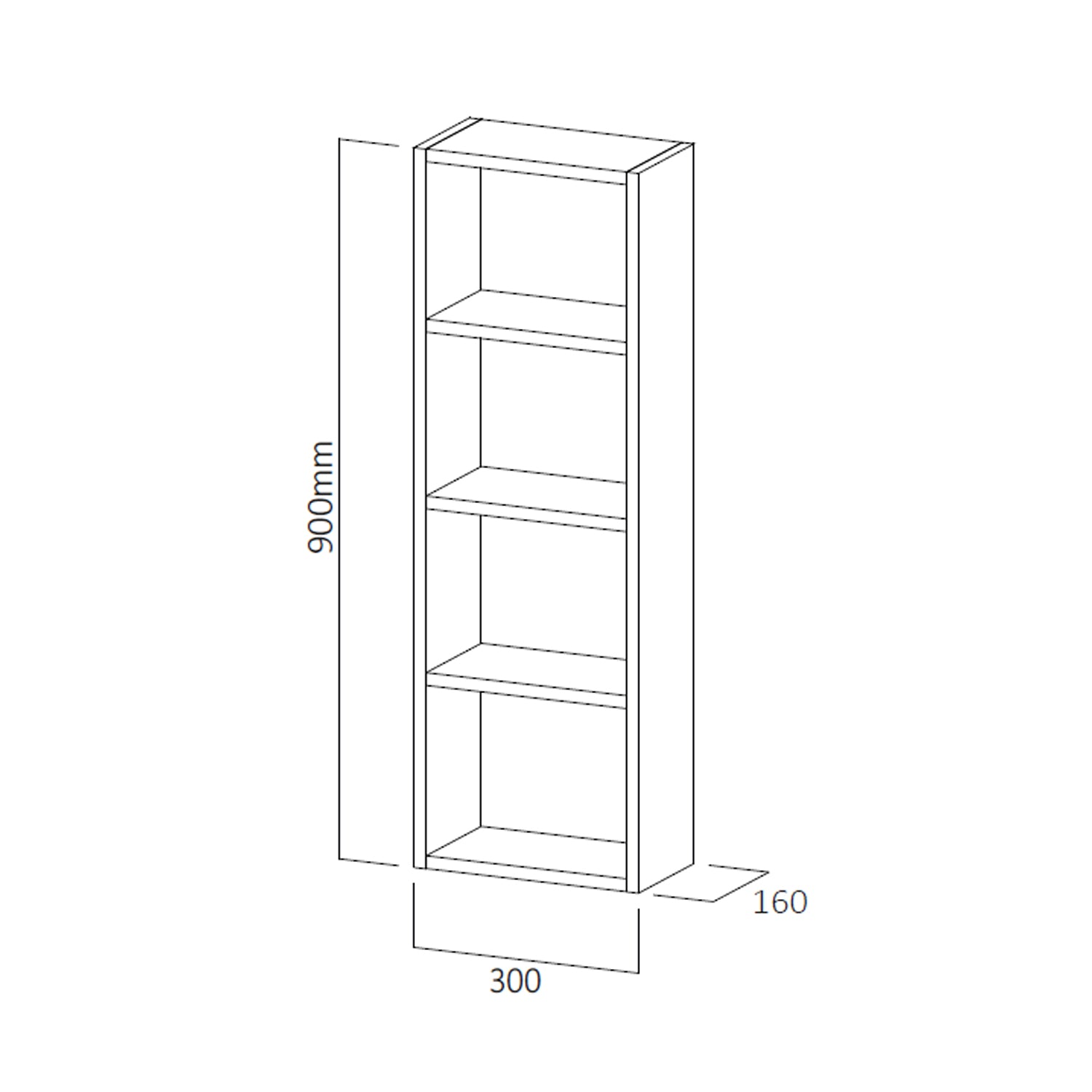 Colonna sospesa in legno nobilitato a 4 vani BathCore 30x16x90 cm - Rovere Country 2