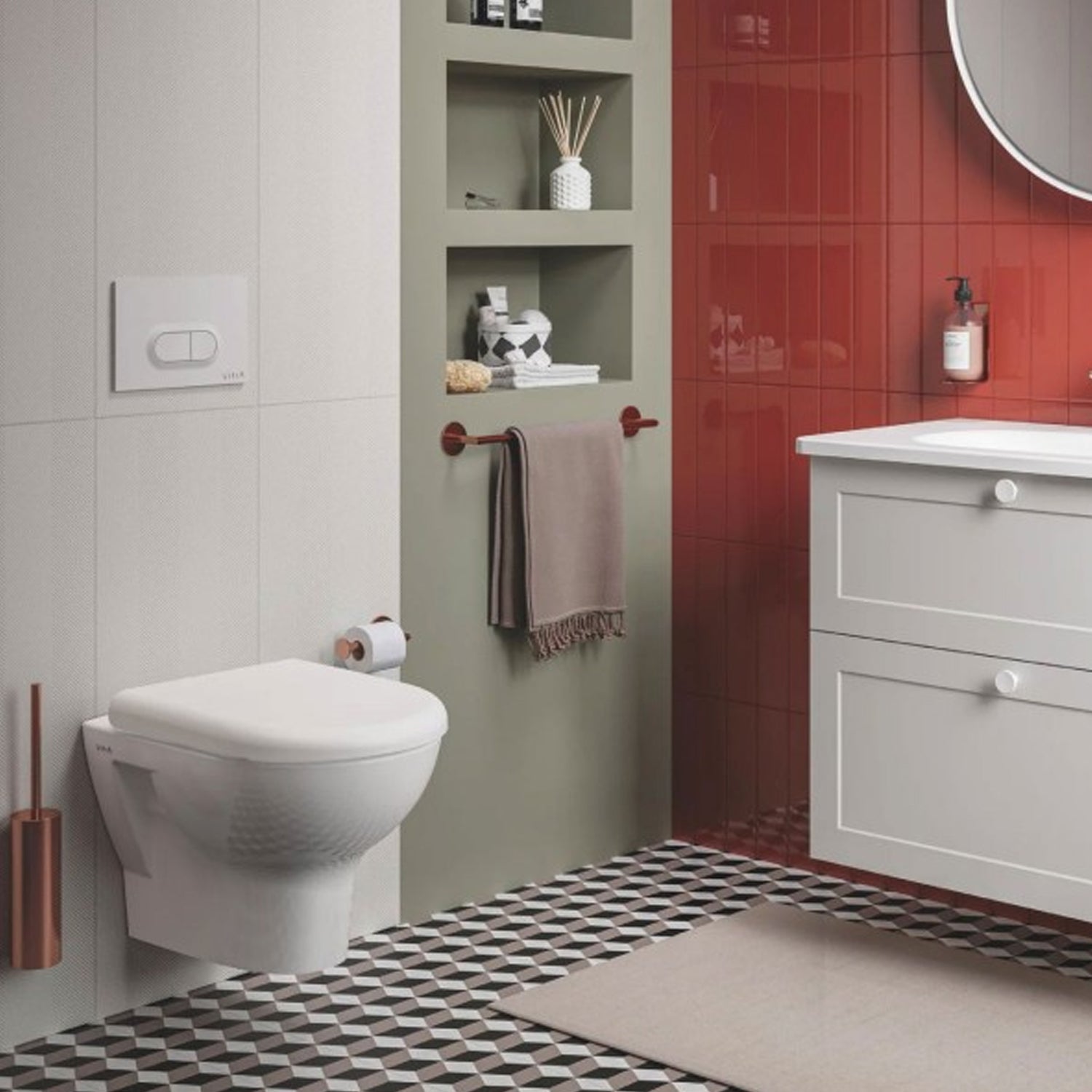 Sanitari sospesi con copriwater BathCore serie Zenzero 50x35 cm - Bianco lucido 4