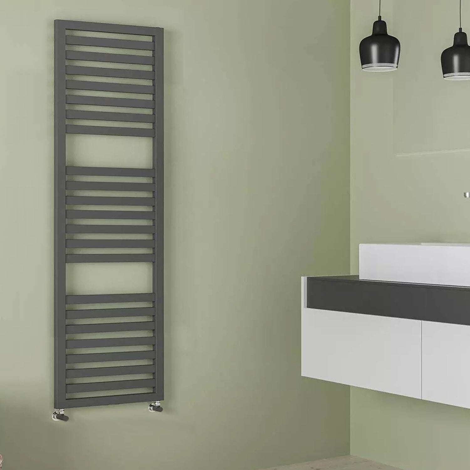 Termoarredo idraulico modello Cuneo 1800x500 dritto - Antracite by CeramicStore | Lo specialista del tuo bagno