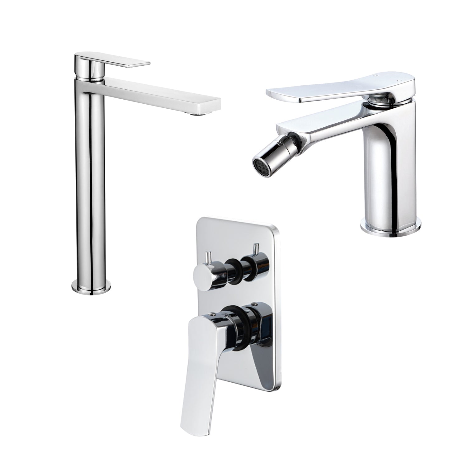 Composizione di miscelatori per lavabo alto