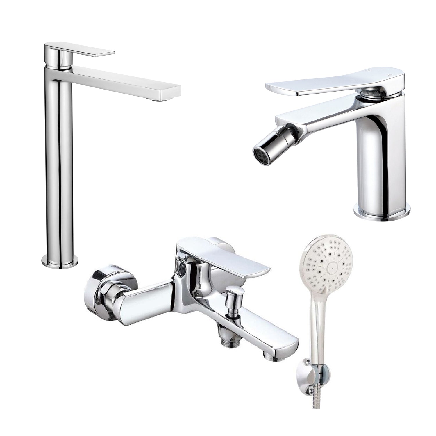 Composizione di miscelatori per lavabo alto