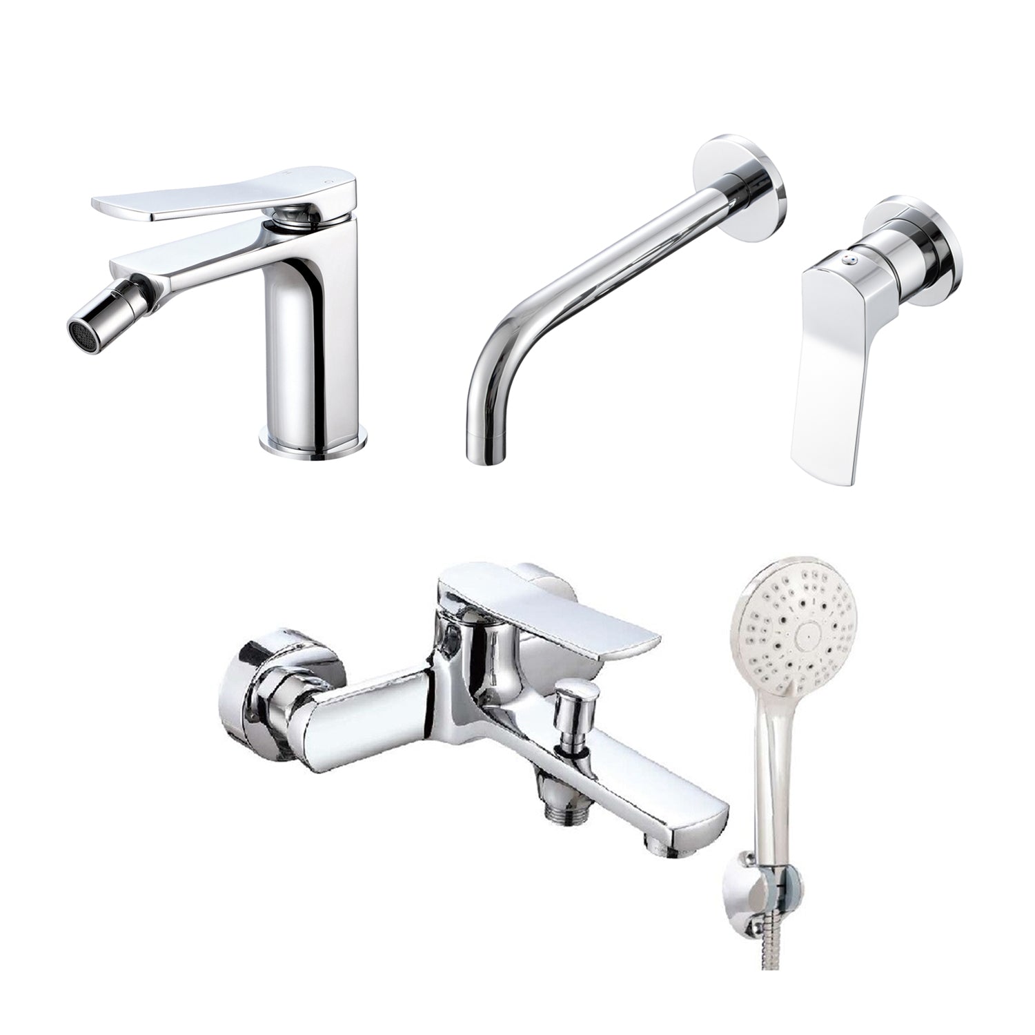 Composizione di miscelatori per lavabo incasso