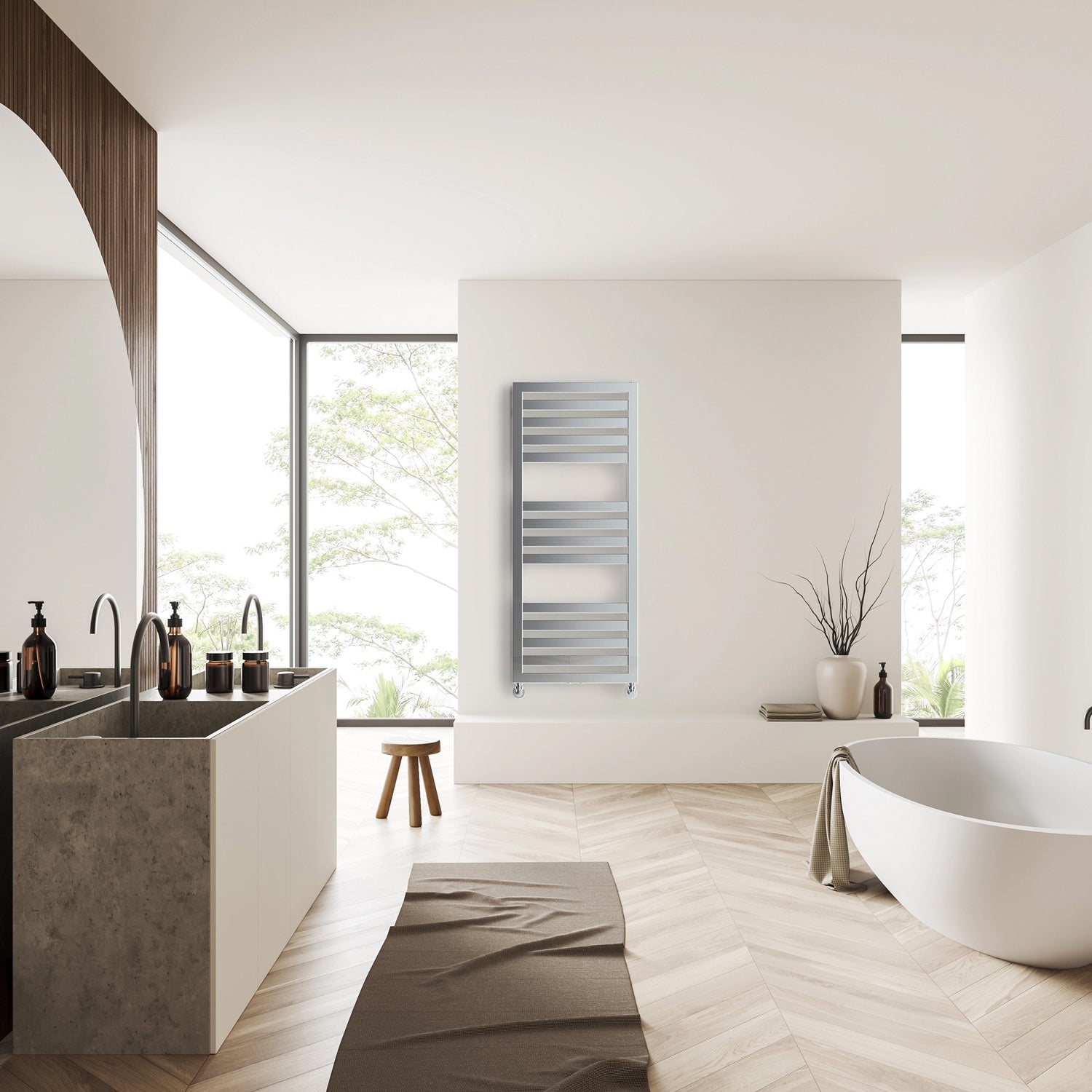  Termoarredo idraulico modello Cuneo 1200x500 dritto - Cromo by CeramicStore | Lo specialista del tuo bagno