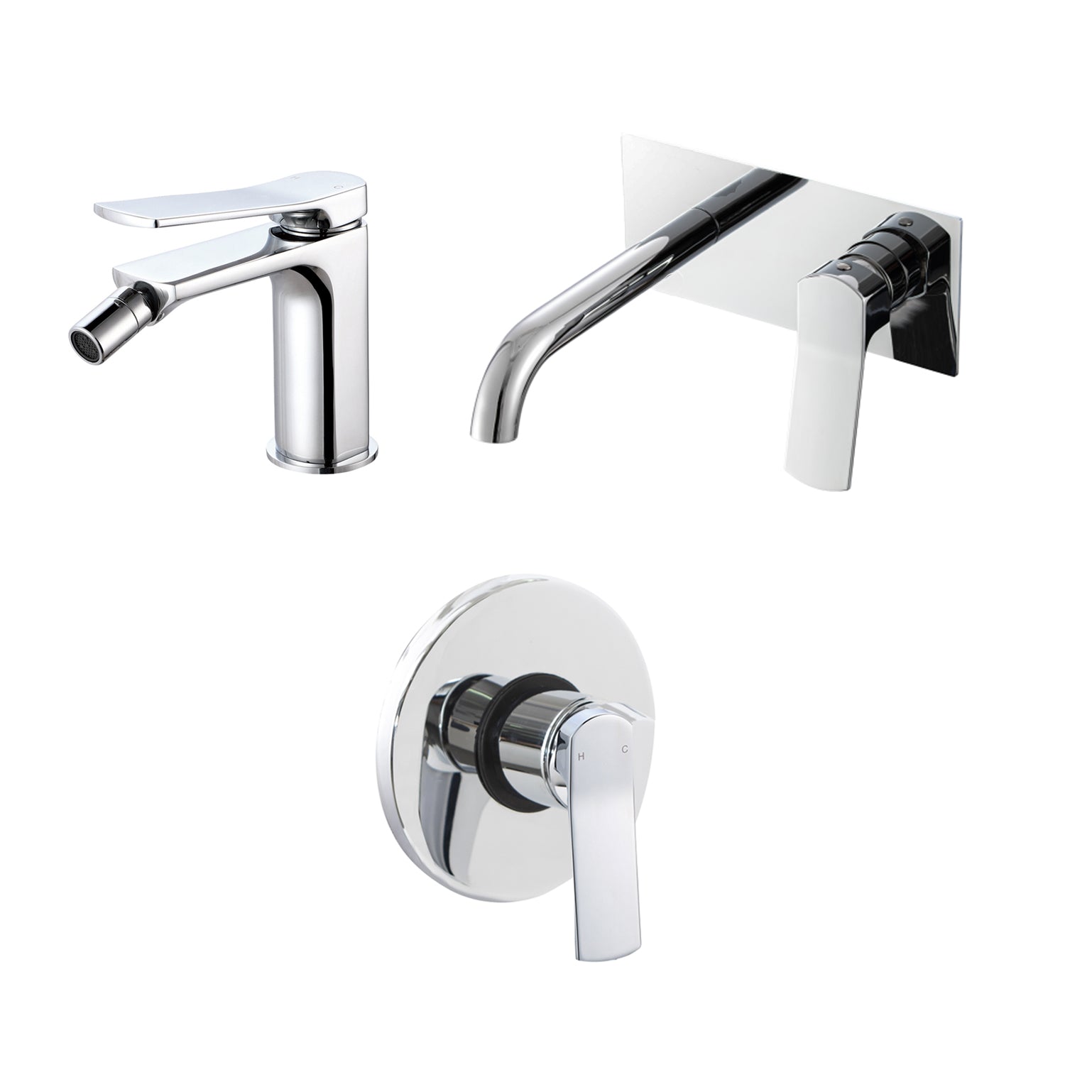 Composizione di miscelatori per lavabo incasso easy box