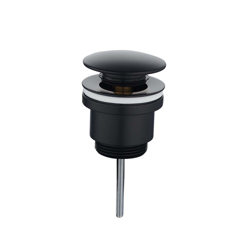 474014 - Piletta clic-clac universale con tappo in acciaio per lavabi Rubiflux - Nero opaco