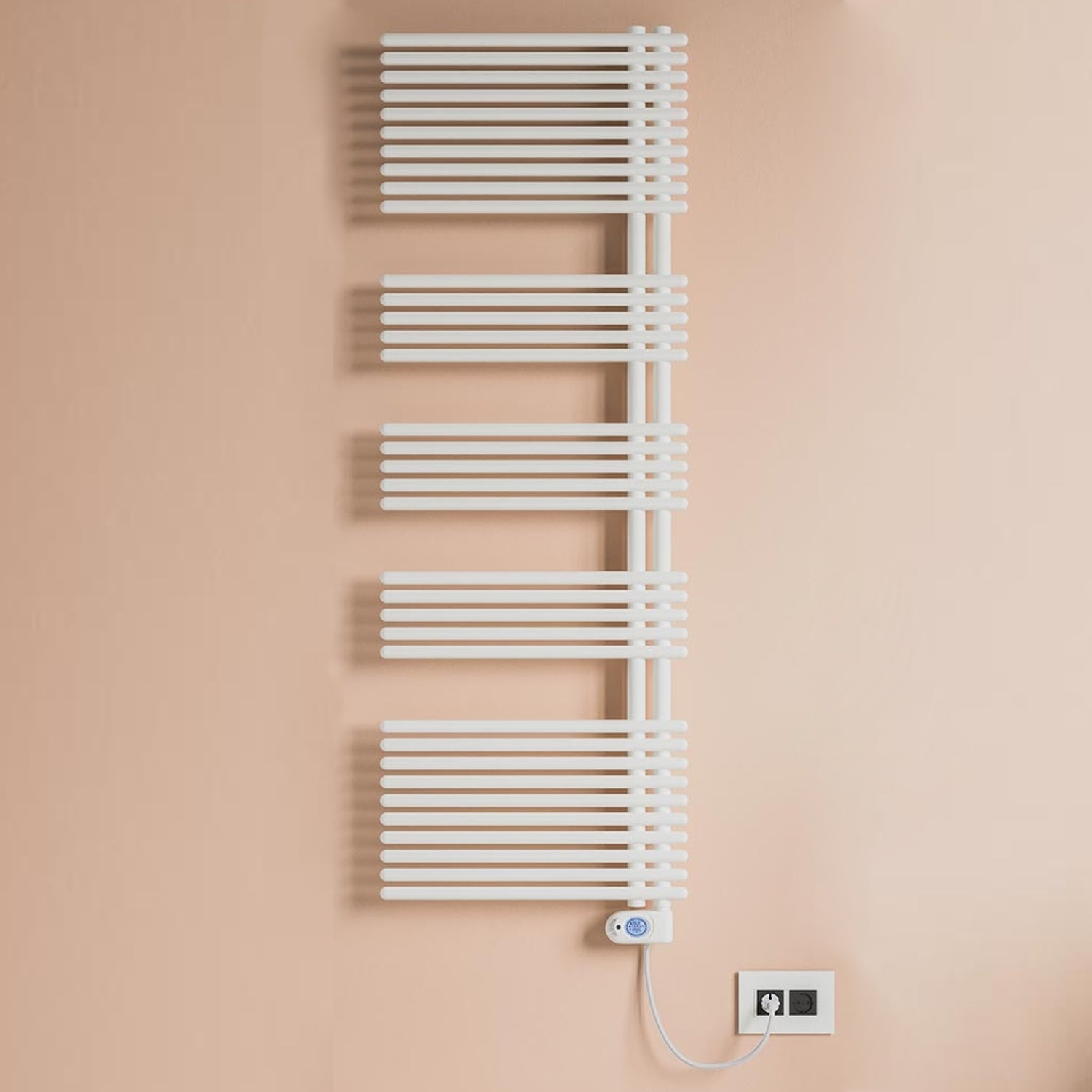  Termoarredo elettrico bianco Lazzarini E-Garda a 25 tubi resistenza 600 watt by CeramicStore | Lo specialista del tuo bagno