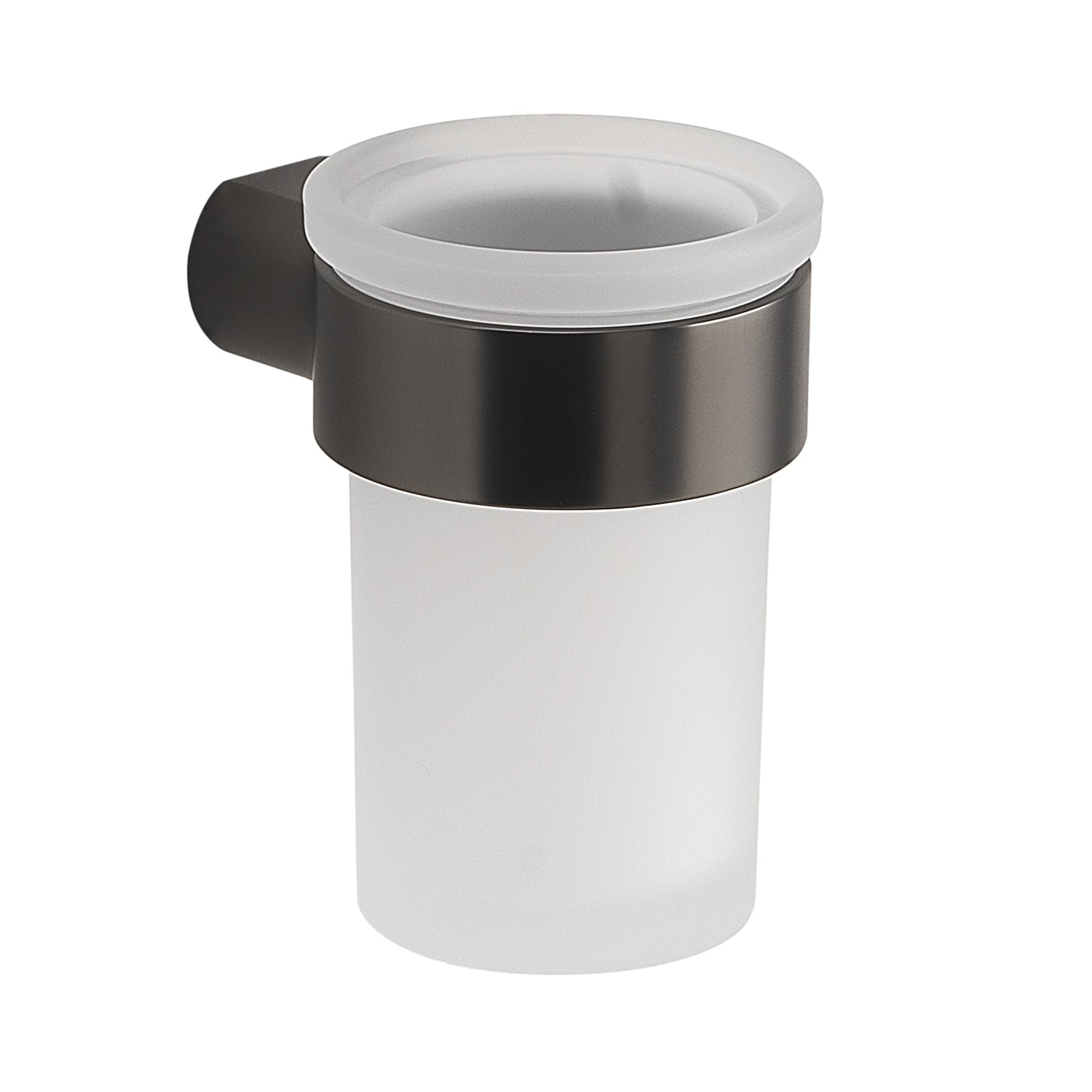 Portaspazzolini a muro in Ottone e Cromall Gedy serie Pirenei - Gun Metal by CeramicStore | Lo specialista del tuo bagno