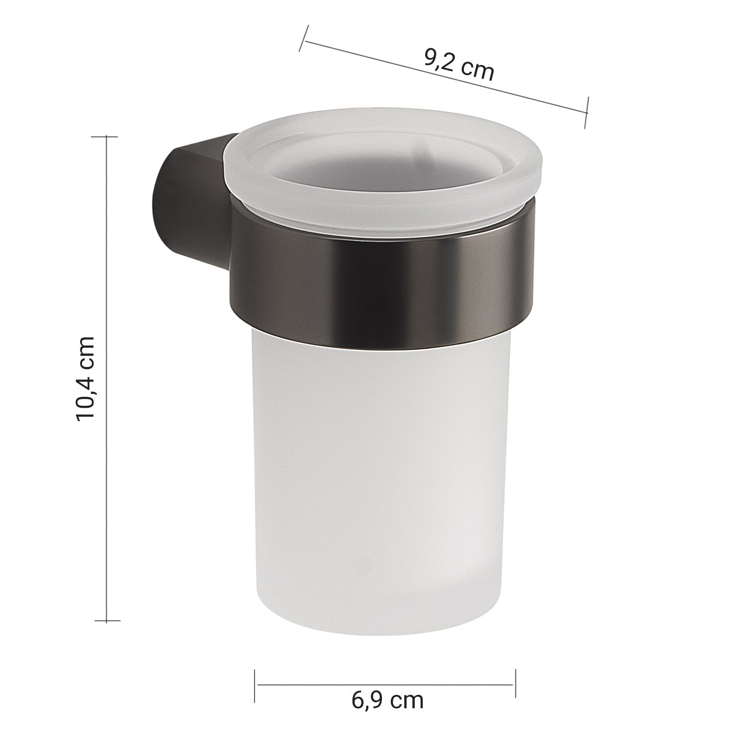  Portaspazzolini a muro in Ottone e Cromall Gedy serie Pirenei - Gun Metal by CeramicStore | Lo specialista del tuo bagno