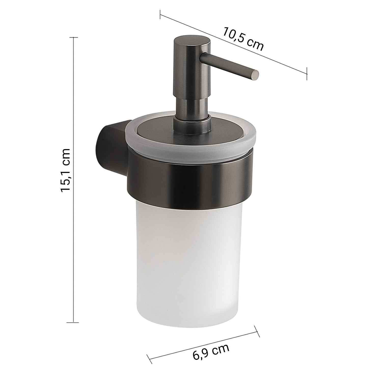  Dosasapone a muro con erogatore di Gedy serie Pirenei - Gun Metal by CeramicStore | Lo specialista del tuo bagno