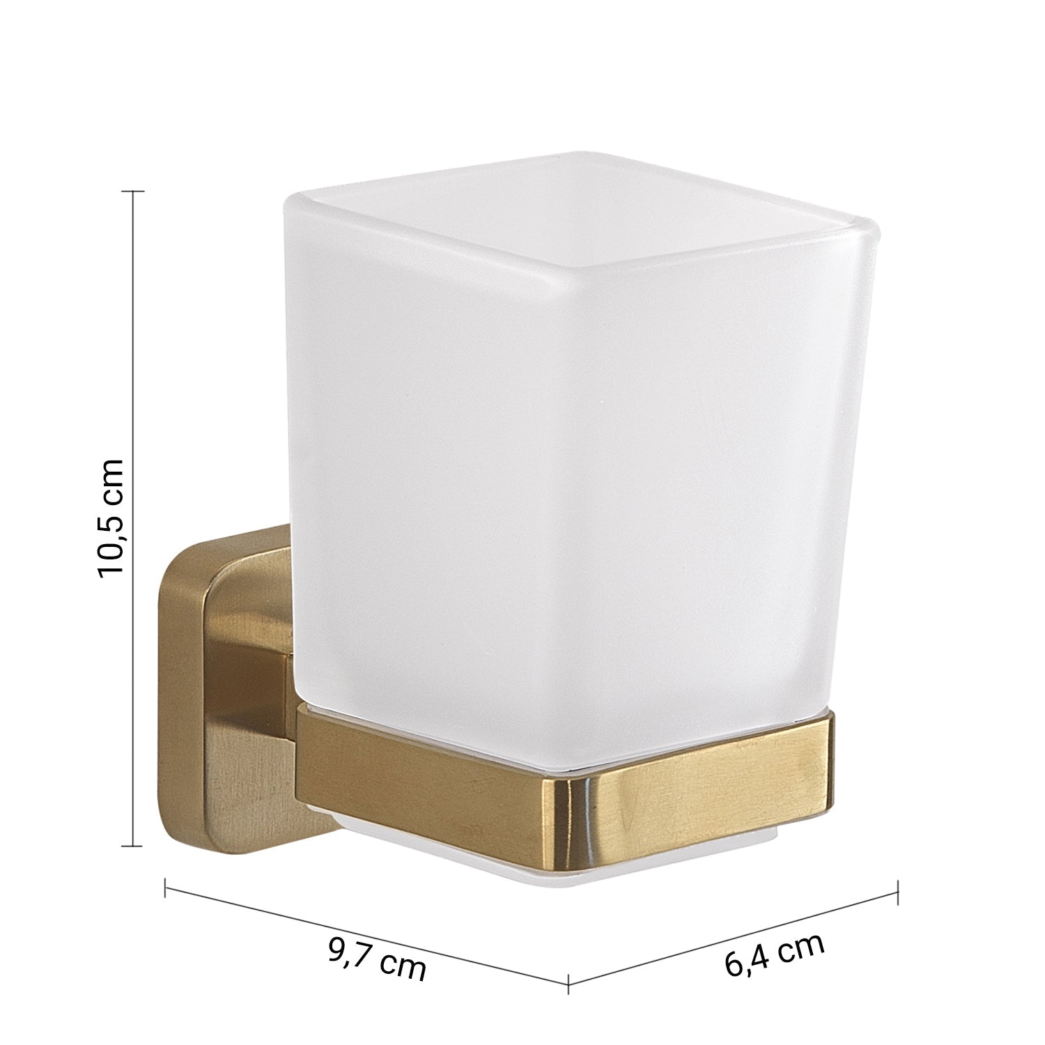  Portaspazzolini Gedy modello Tonga 6.4x9.7x10.5H - Oro Matt