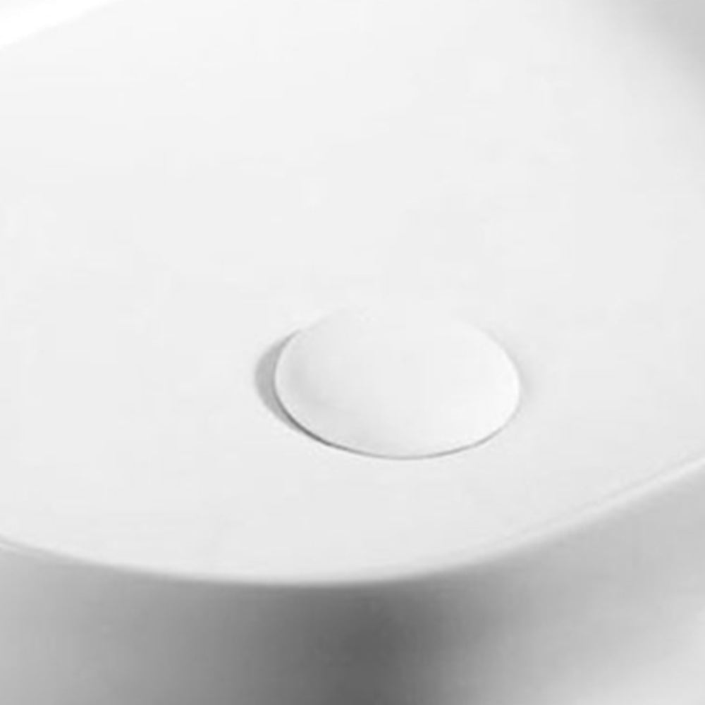  Piletta click-clack con tappo tondo bianco opaco per lavabi Sensation senza troppo pieno by CeramicStore | Lo specialista del tuo bagno