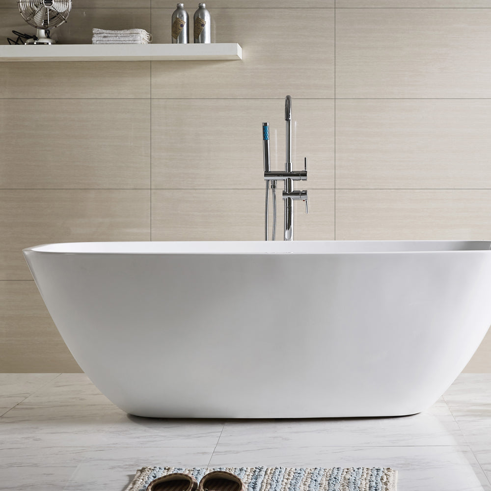  Miscelatore monocomando a pavimento per vasca freestanding RubiFlux cromato by CeramicStore | Lo specialista del tuo bagno