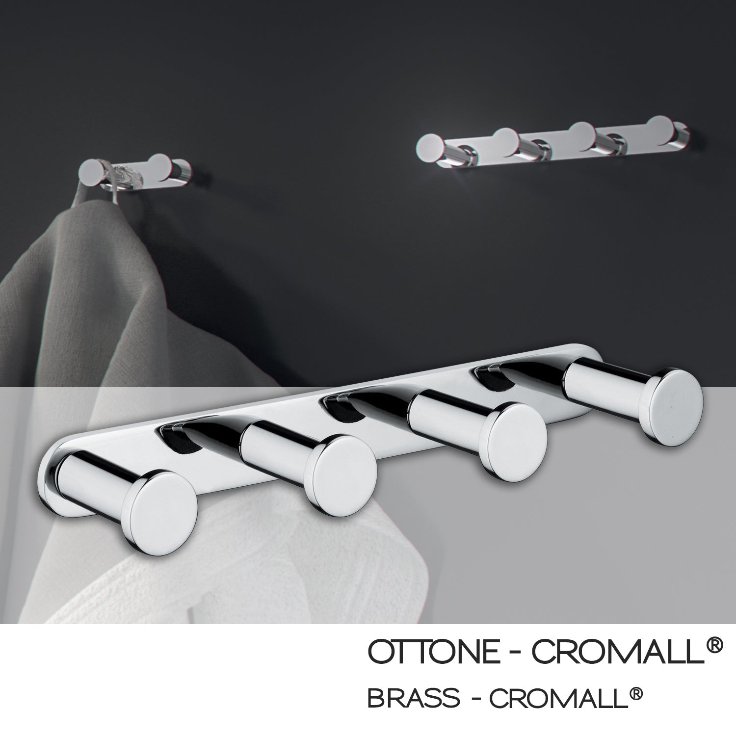  Appendiabiti multiplo in ottone e Cromall Gedy serie Canarie - Cromato by CeramicStore | Lo specialista del tuo bagno