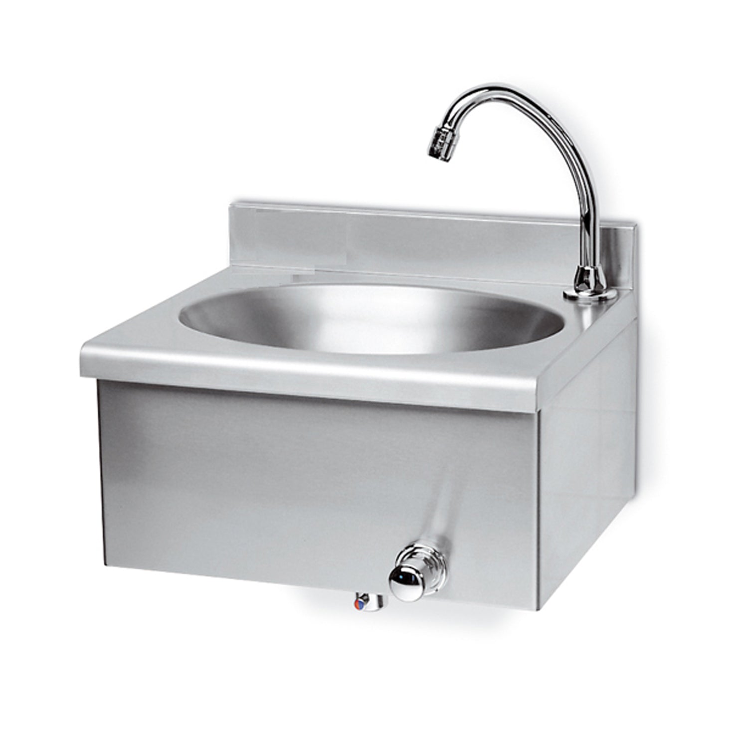 Lavamani in acciaio inox con comando a ginocchio cm 40x35x20,5 BathCore - Finitura satinata