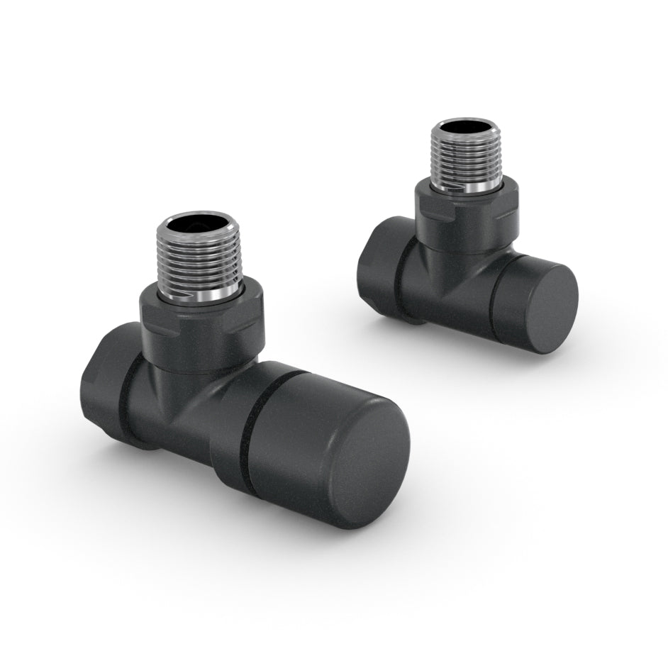 Valvola e detentore a squadra Zehnder 1/2" - Nero