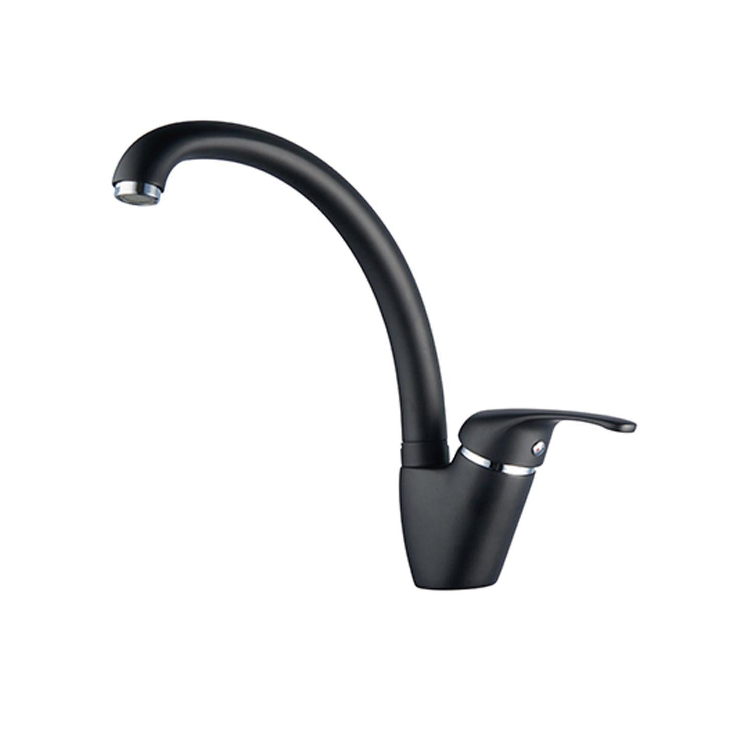 Miscelatore monoforo Rubiflux modello Orano con canna alta - Nero Opaco