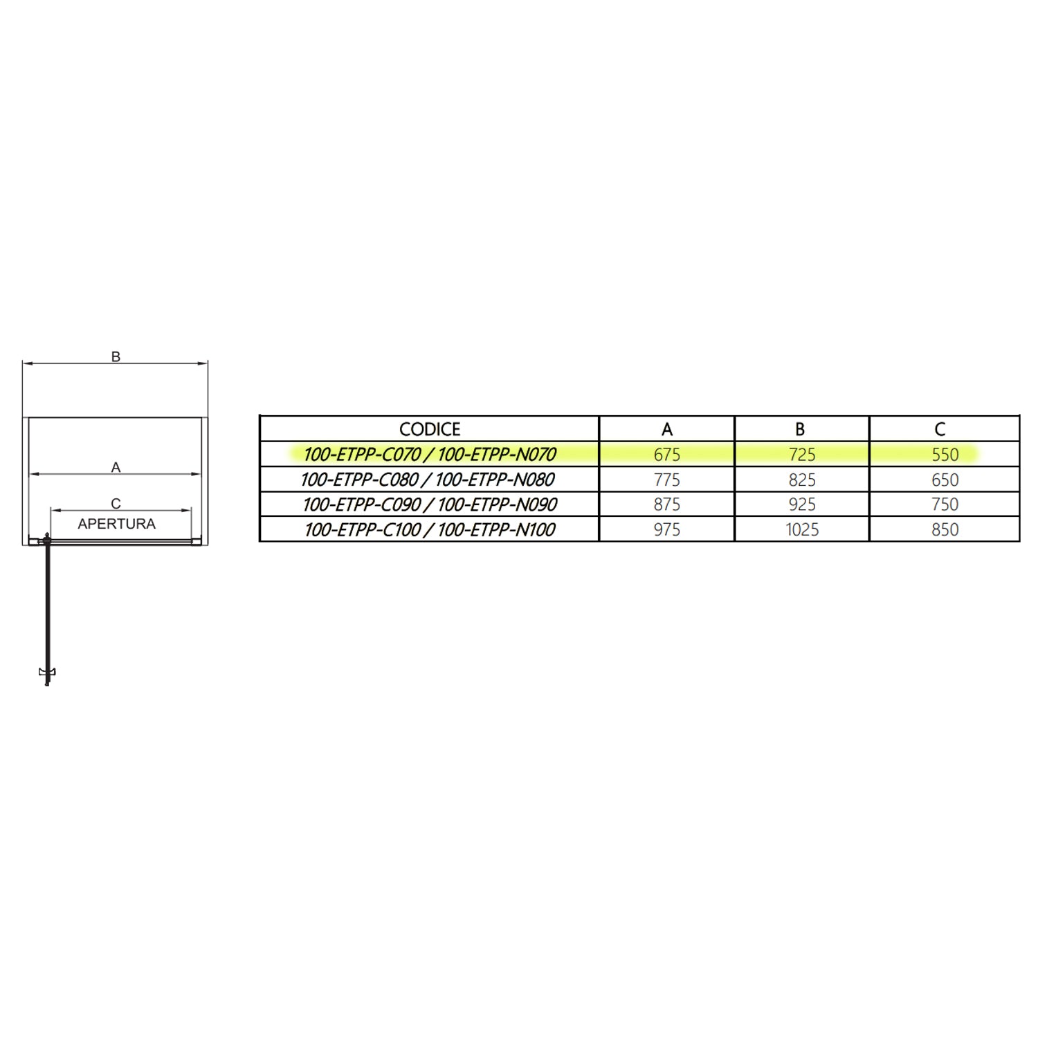 Porta doccia pivotante DocciaGo serie Satin cm 70 - Cromo 4