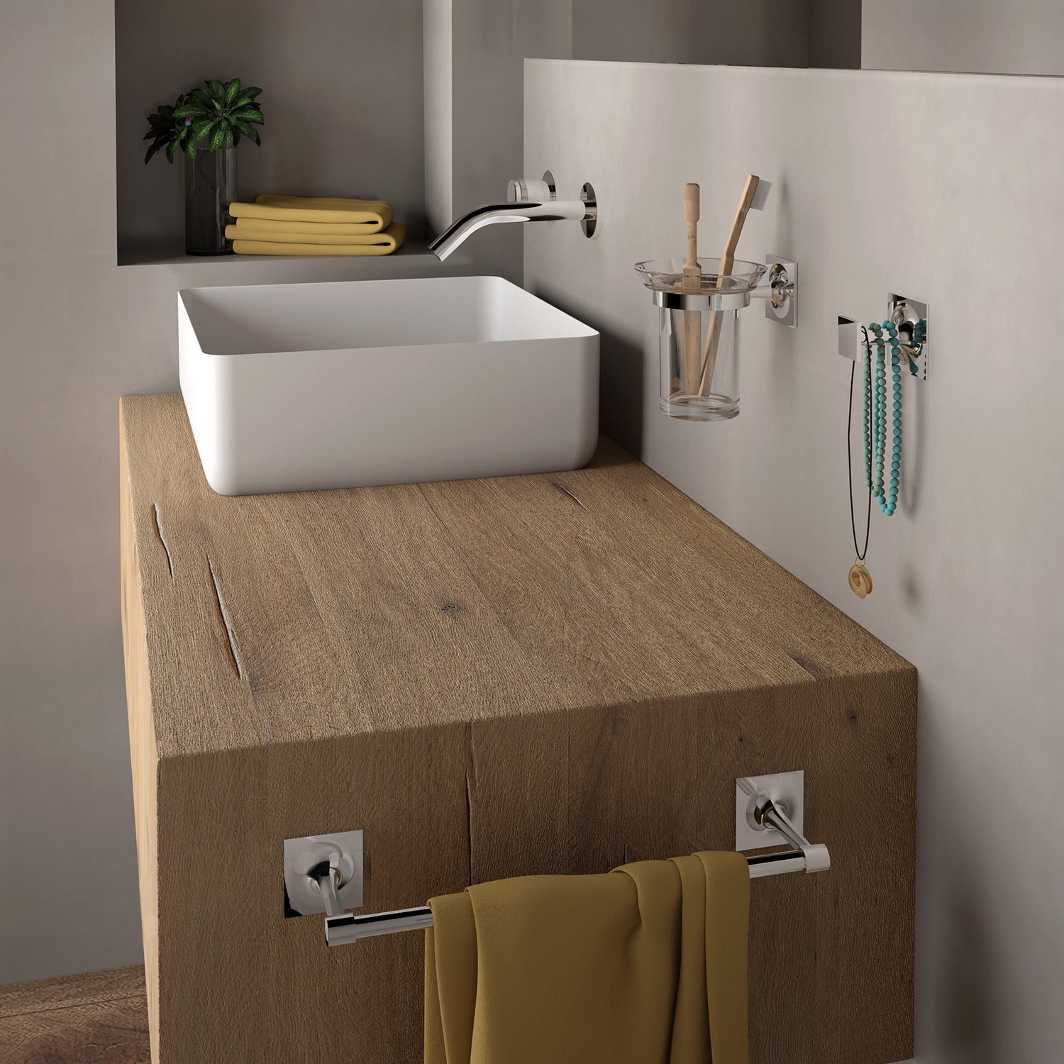 Portasciugamani lungo 35 cm in ottone e Cromall Collezione Wizard Gedy - Finitura Cromata 6