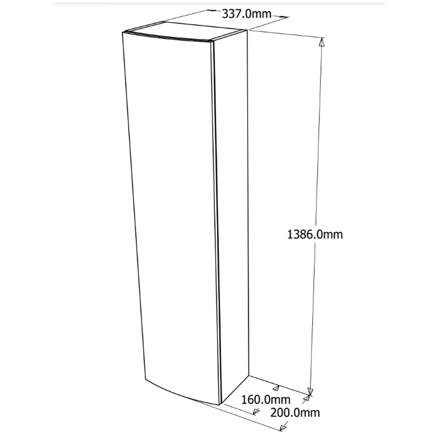 Colonna bagno 1 anta color Rovere Oro - Cubi&Co collezione Onde 4