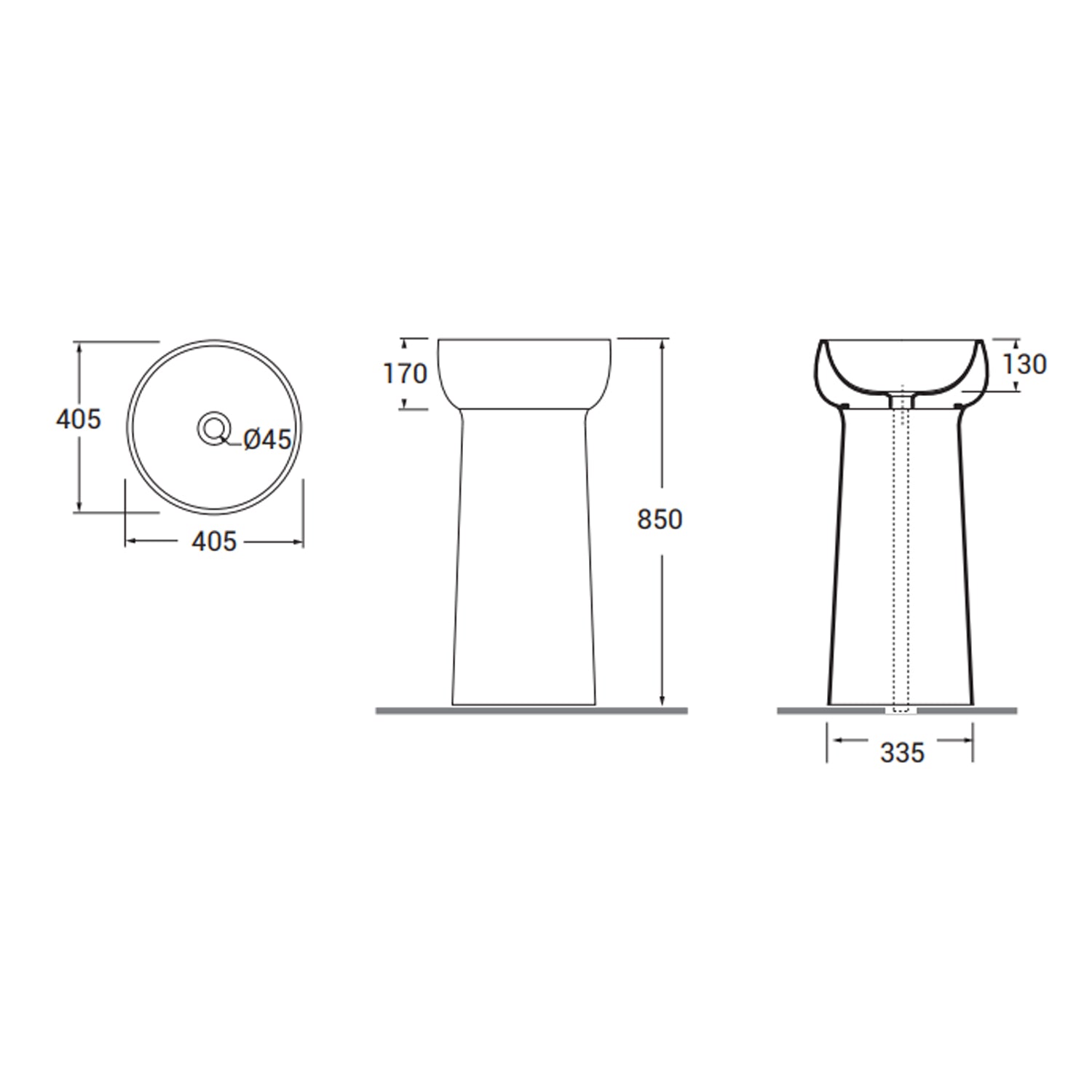 5xH85 cm con scarico a terra - Bianco lucido by CeramicStore | Lo specialista del tuo bagno