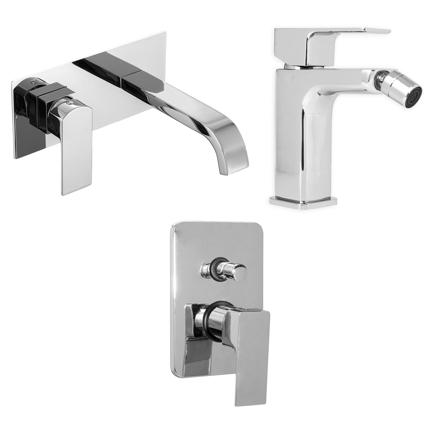 Composizione di miscelatori per lavabo incasso