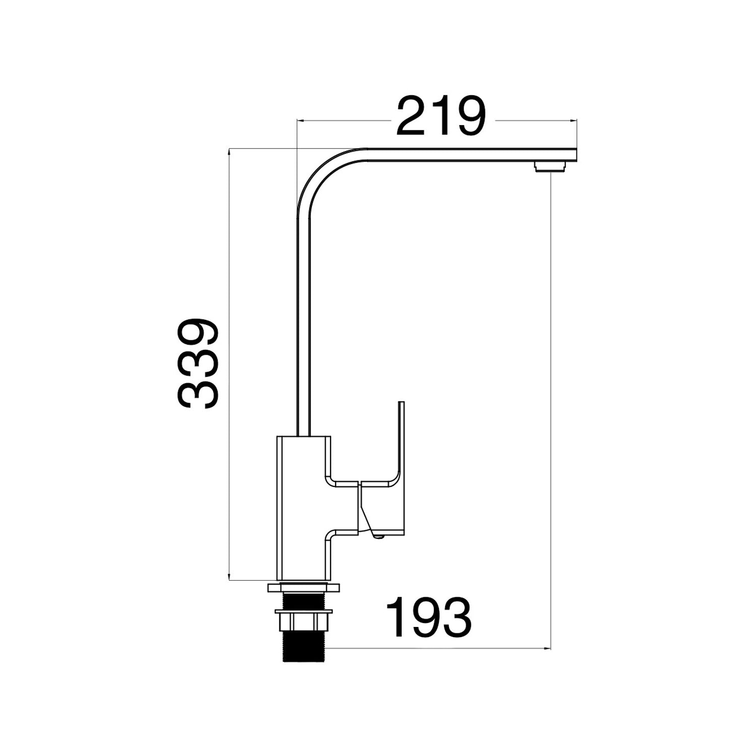  Miscelatore cucina monoforo con canna alta Nix in ottone cromato by CeramicStore | Lo specialista del tuo bagno