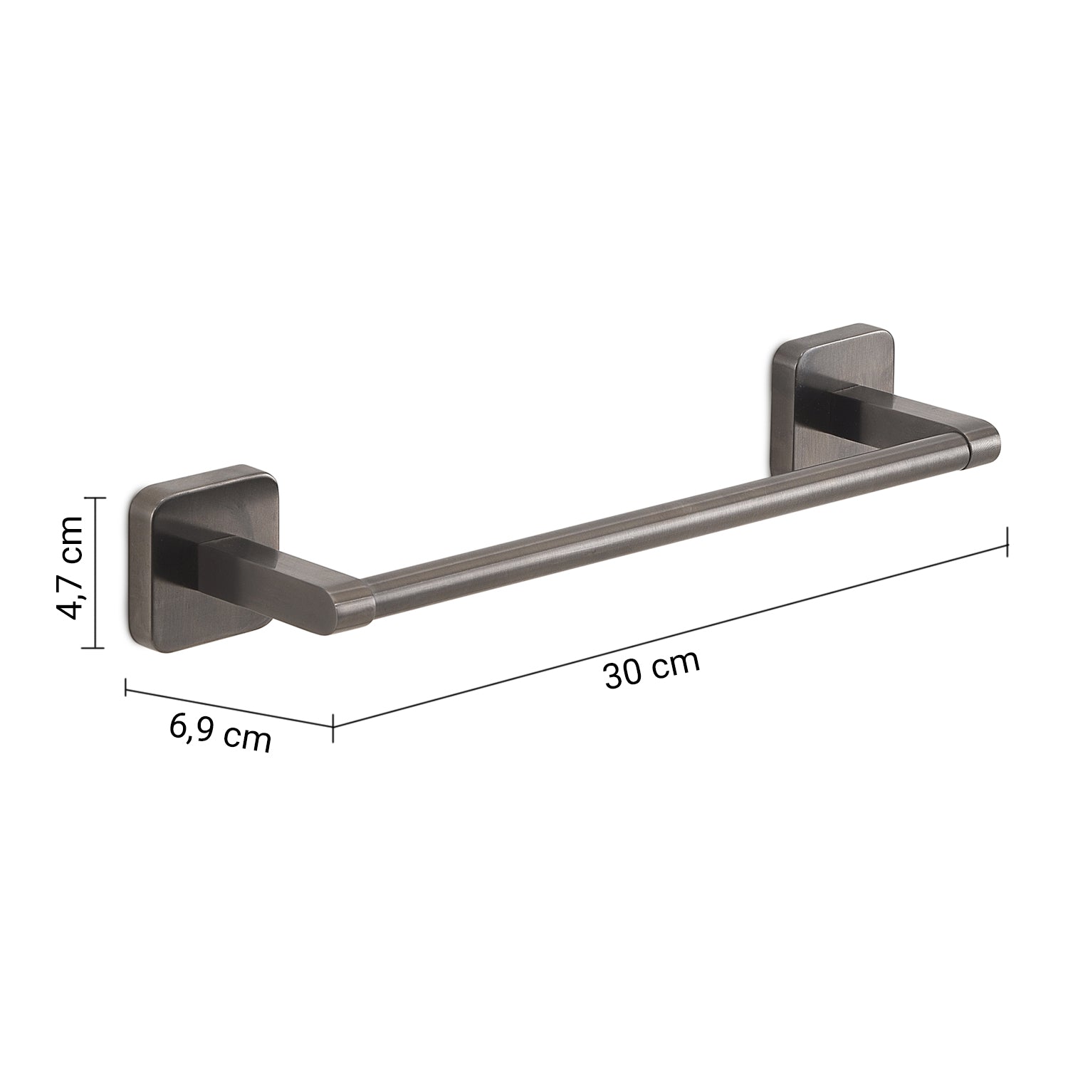  Portasalviette 30 cm Gedy modello Tonga 30x6.9xH4.7 cm - Gun Metal by CeramicStore | Lo specialista del tuo bagno