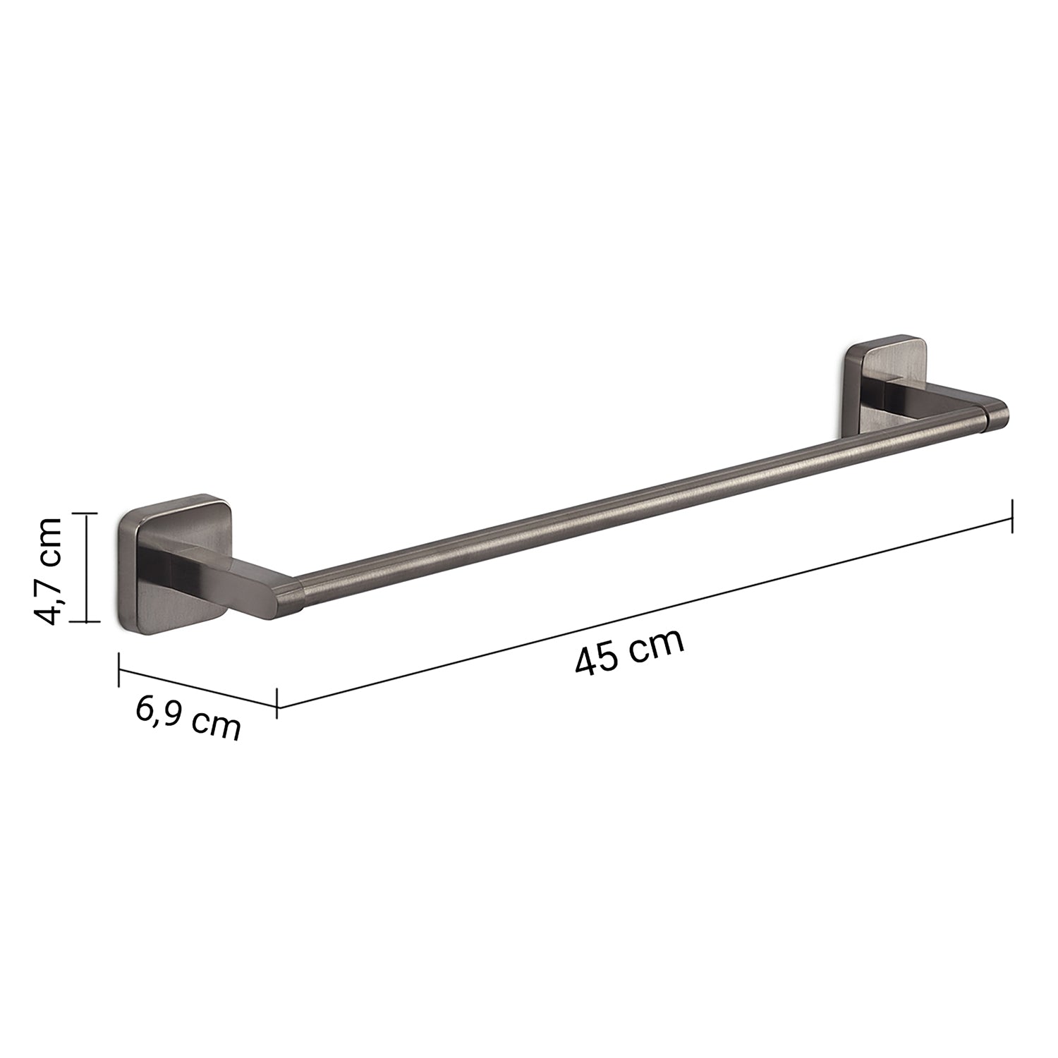  Portasalviette 45 cm Gedy modello Tonga 45x6.9xH4.7 cm - Gun Metal by CeramicStore | Lo specialista del tuo bagno