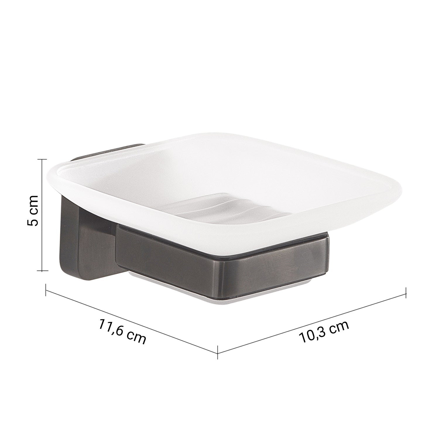  Portasapone Gedy modello Tonga 10.3x11.6xH5 cm - Gun Metal by CeramicStore | Lo specialista del tuo bagno