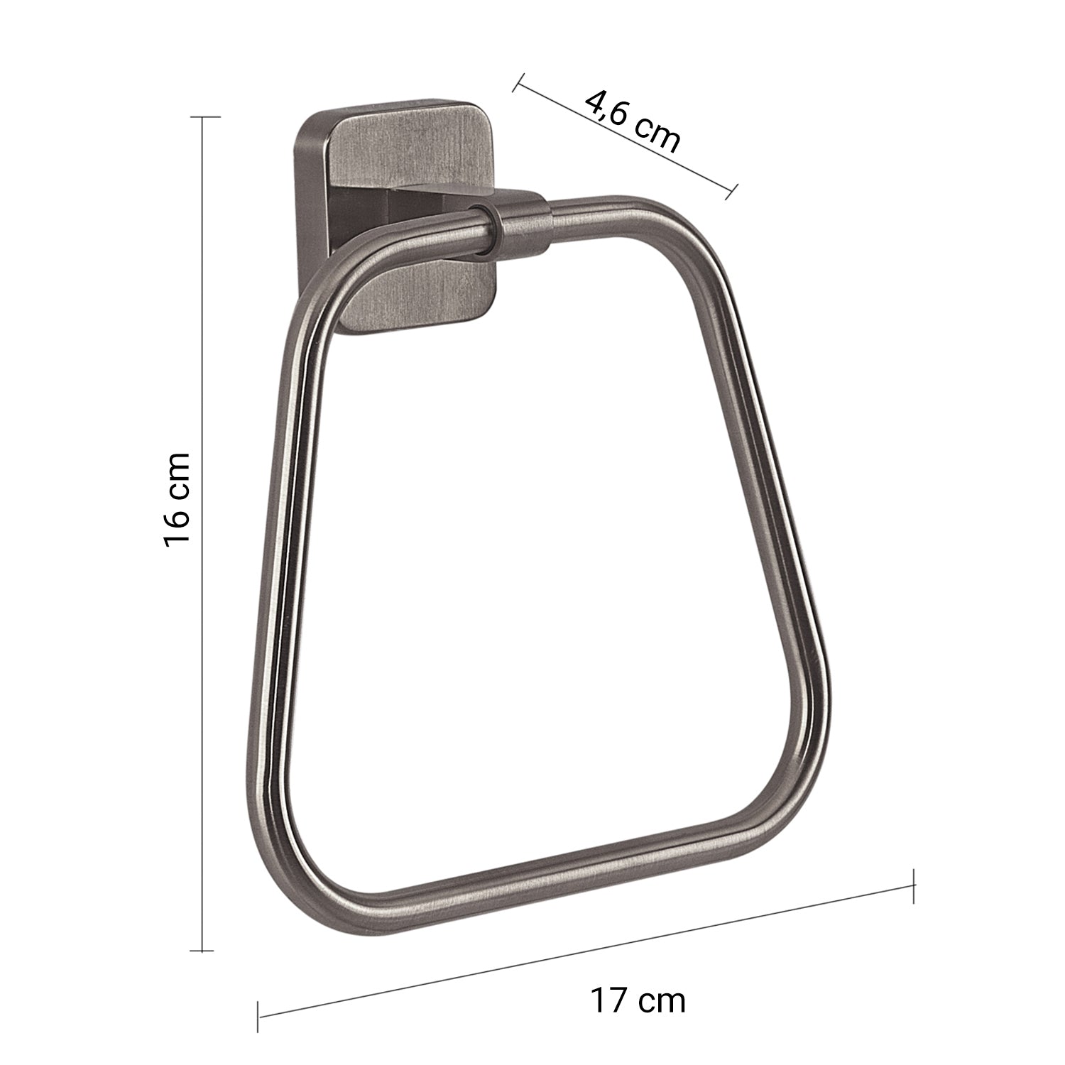  Portasalviette ad anello Gedy modello Tonga 17x4.6xH16 - Gun Metal by CeramicStore | Lo specialista del tuo bagno