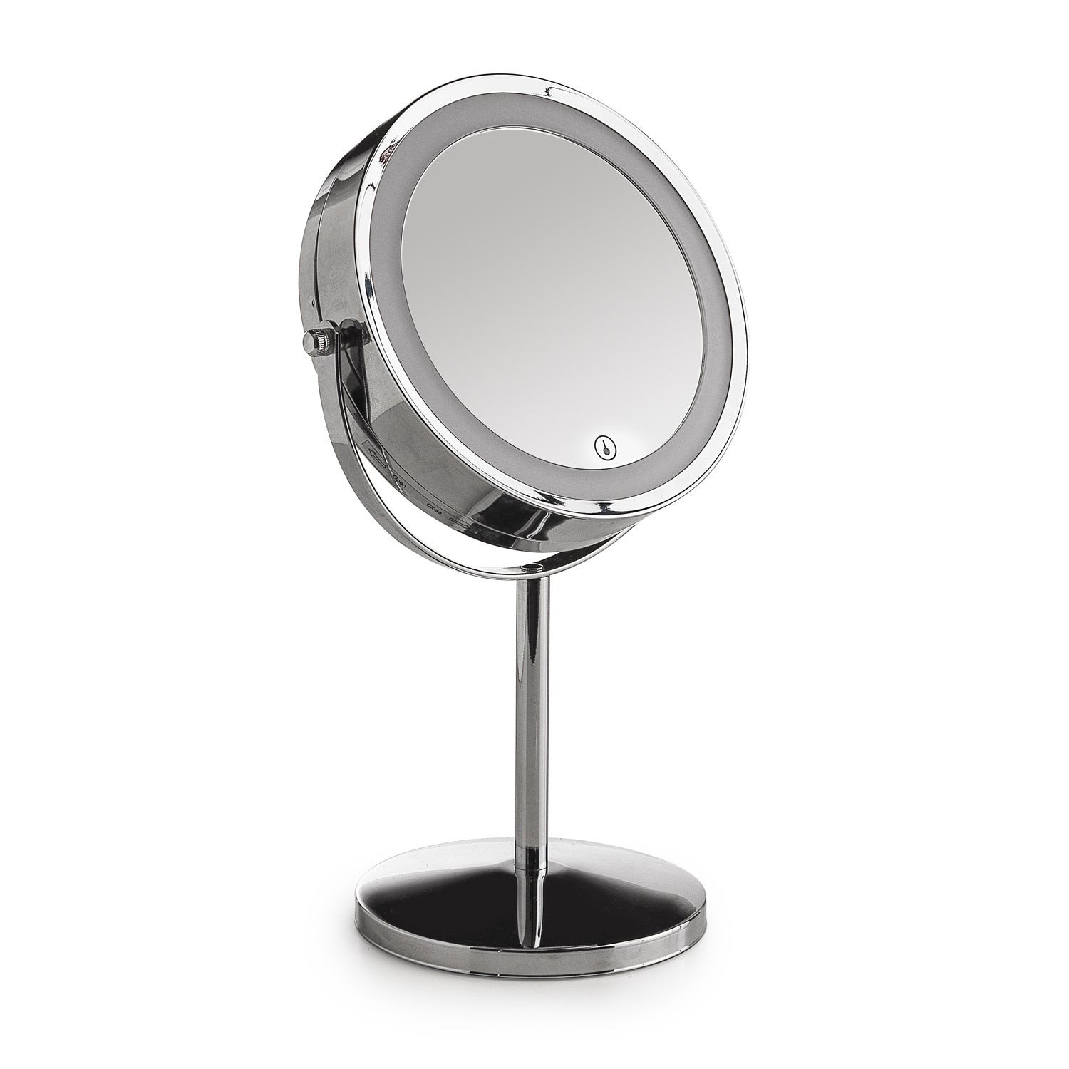 Specchio ingranditore bifacciale con luce LED Gemma di Gedy - Cromato by CeramicStore | Lo specialista del tuo bagno