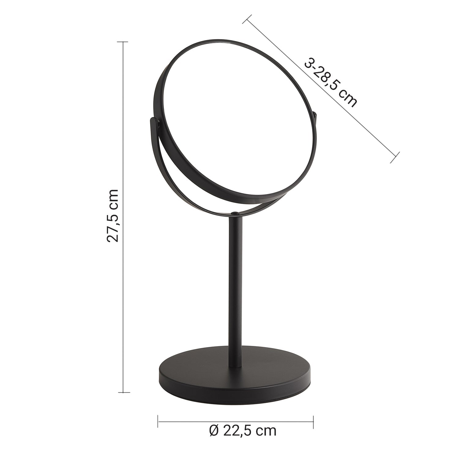  Specchio ingranditore bifacciale Anna di Gedy - Nero Matt by CeramicStore | Lo specialista del tuo bagno