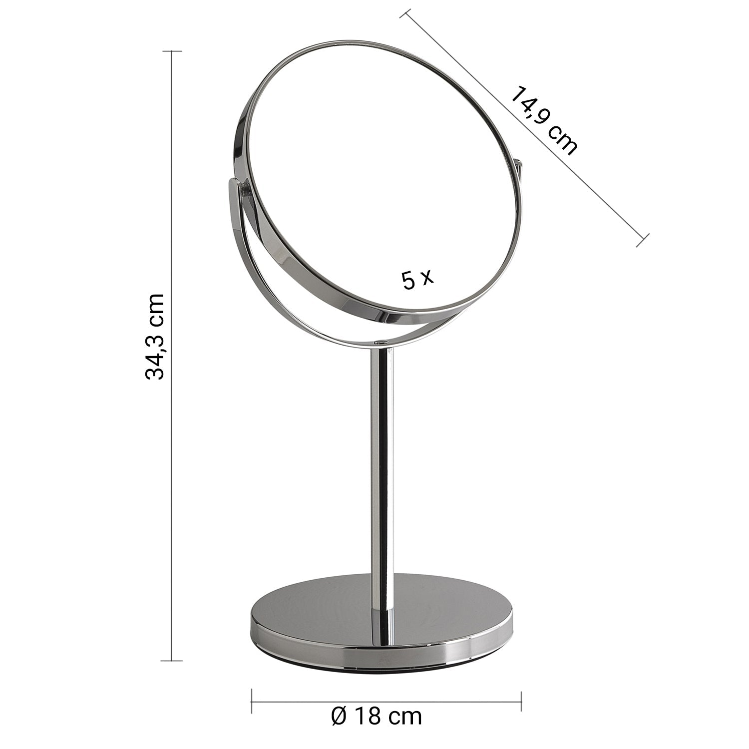  Specchio ingranditore bifacciale Anna di Gedy - Cromato by CeramicStore | Lo specialista del tuo bagno