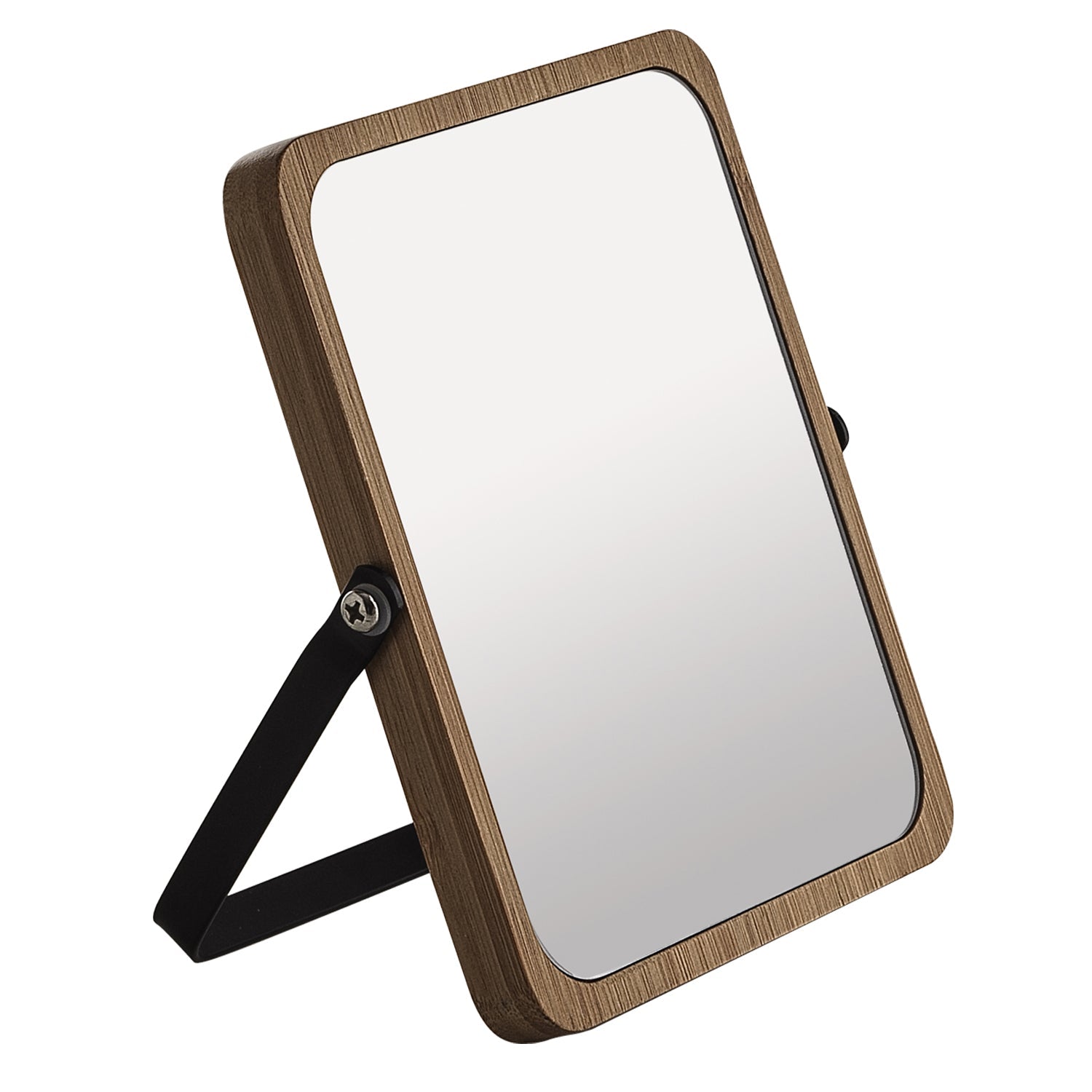 Specchio ingranditore bifacciale Midori di Gedy - Naturale/Nero Matt by CeramicStore | Lo specialista del tuo bagno