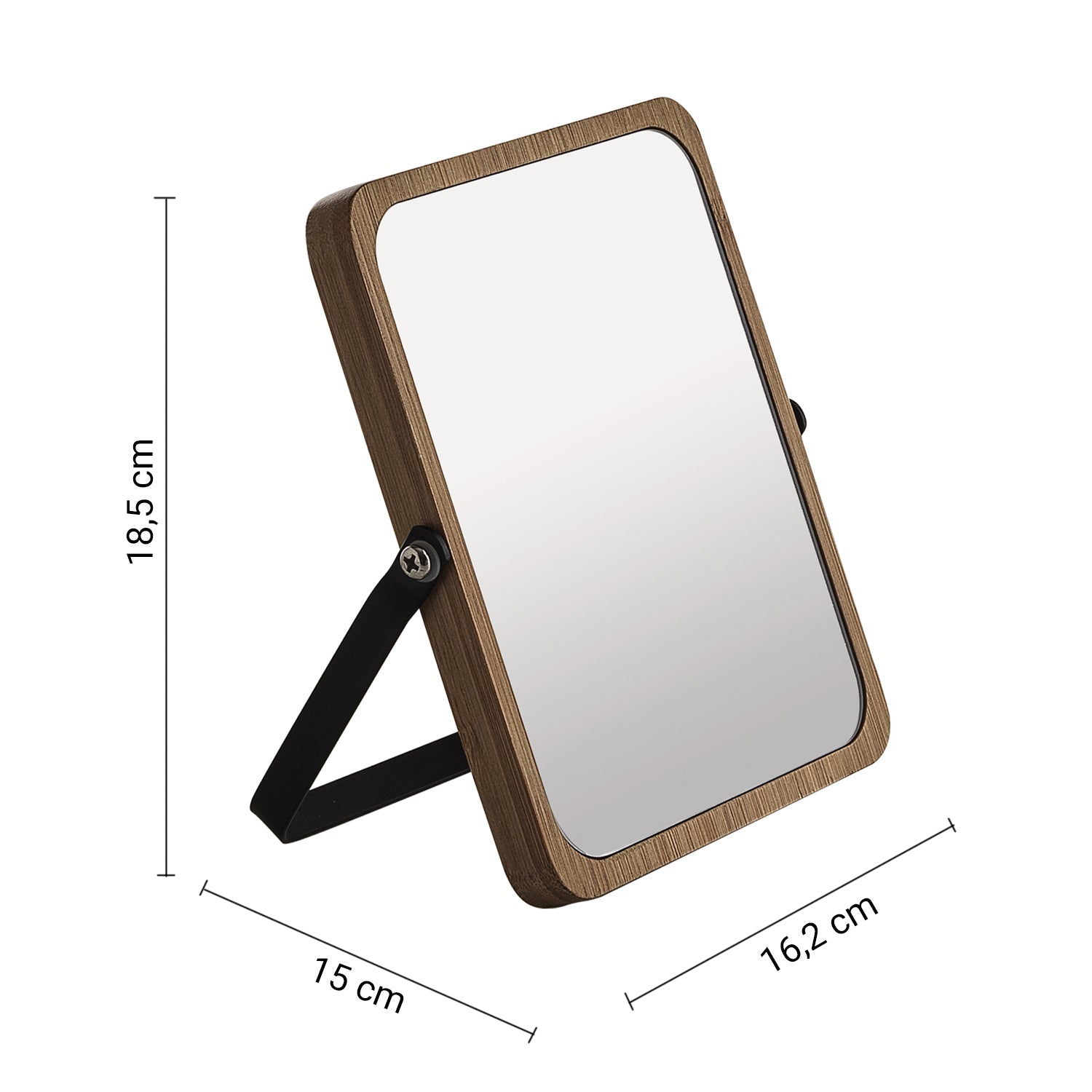  Specchio ingranditore bifacciale Midori di Gedy - Naturale/Nero Matt by CeramicStore | Lo specialista del tuo bagno