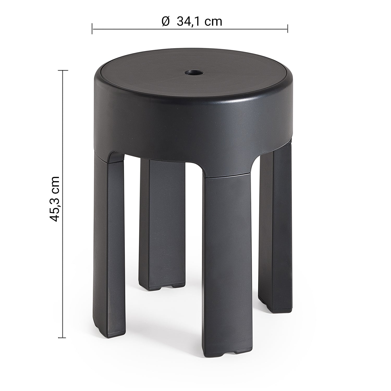  Sgabello in resine termoplastiche Gedy modello Newbox - Nero