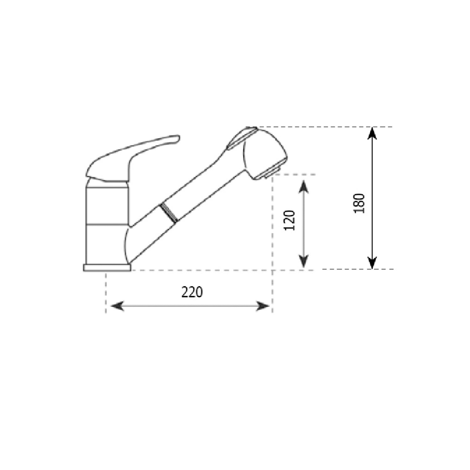 Miscelatore per lavello cucina  con doccino estraibile cromato lucido Modello Sumatra di Argo Rubinetterie 2